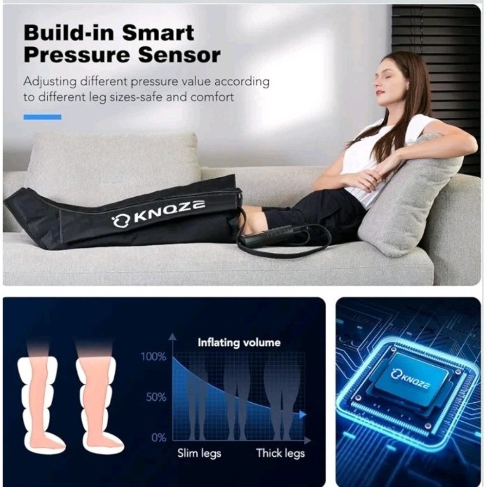 KNQZE Leg Compression Massager for Circulation and Pain Relief, Air Compression - Picture 4 of 7